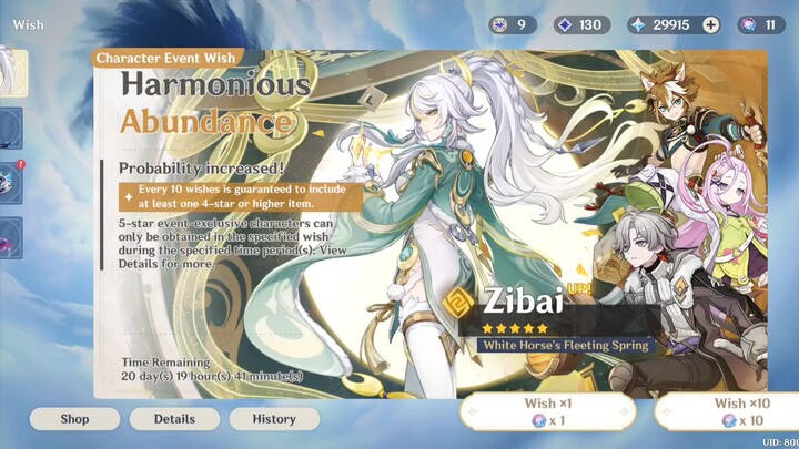 Gacha Zibai Genshin Impact