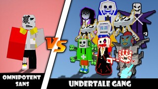 NEW OMNIPOTENT SANS vs UNDERTALE GANG | MINECRAFT | NEW SANS BOSS ! ! ! | EPIC BATTLE !!!!|