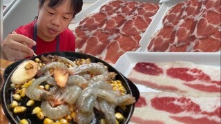 หมูกะทะ!!เนื้อออสเตรเลีย (กินเท่าไหล่ก็ได้) ถูกมาก199กินจุในรอบปี Beef A5 쇠고기 A5 구운 쇠고기 팬