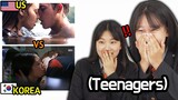 Korean Teens react to HIGHTEEN Kiss Scenes! _  US vs K-Drama
