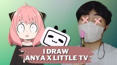 Anya and Little TV together (Anya X Little TV on a Whiteboard) SPY X FAMILY + Bilibili Fan art.