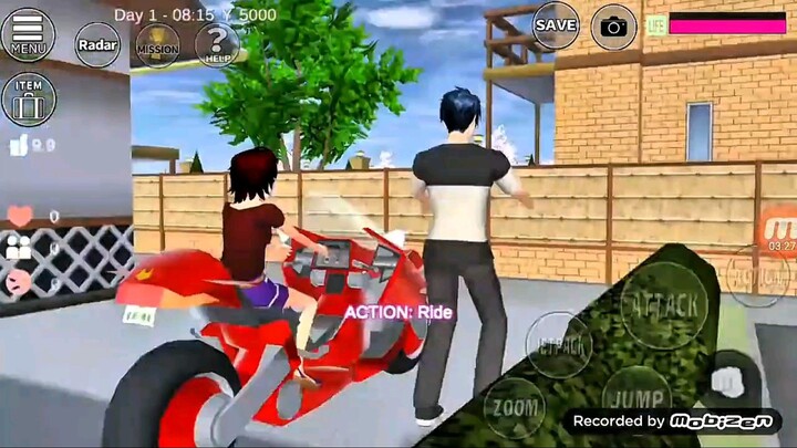 keliling kota sakura naik motor || sakura school simulator