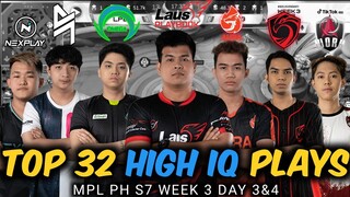 🔥Top 32 HIGH IQ Plays in MPL PH S7 Week 3 Day 3&4 - Mobile Legends Bang Bang