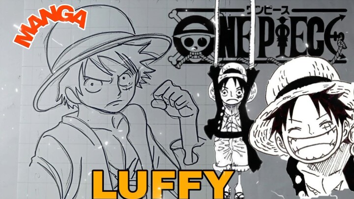 menggambar Luffy dari anime one Piece