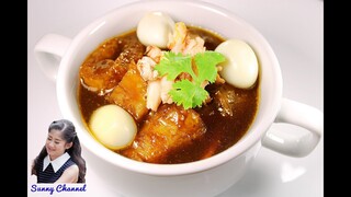 กระเพาะปลาน้ำแดง : Braised Fish Maw in Red Gravy l Sunny Thai Food