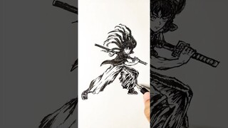 Speed drawing Mist Hashira Muichiro 😳🥺 #shorts #anime #drawing #demonslayer