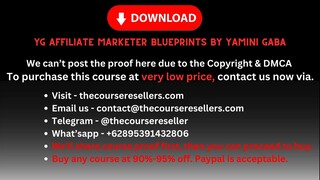 [Thecourseresellers.com] - YG Affiliate Marketer Blueprints by Yamini Gaba