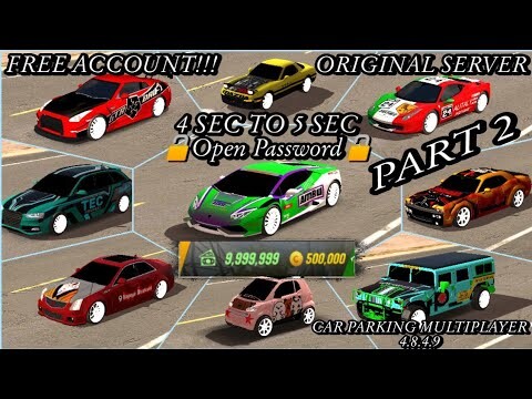 || Free Account Giveaway || Part 2 10 Glitch Cars   || Car Parking Multiplayer 4.8.4.9