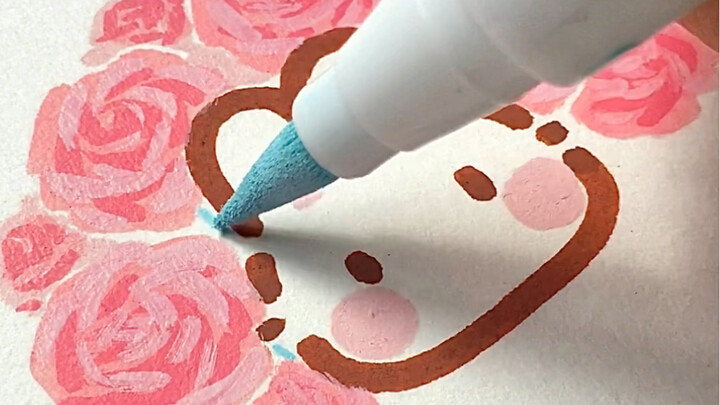 I told you roses are easy to draw! Super simple sketch, acrylic marker hand-drawing