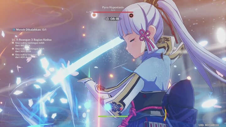 Kamisato Ayaka One-shotted Pyro Hypostasis at New Inazuma's Abyss Floor 11-3