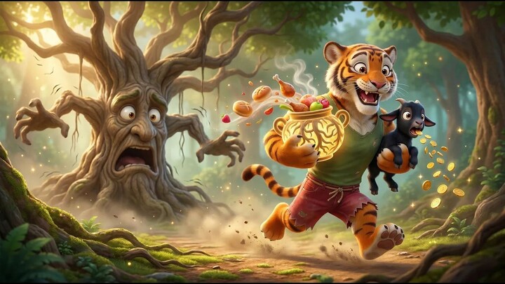 Magic banyan tree - Stolen Magic Pot, Golden Goat & Revenge Stick! |Mama Toons