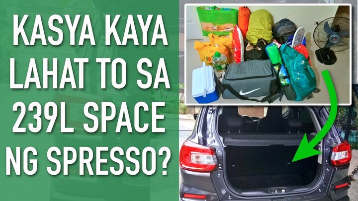 Anong mga gamit ang kayang ikarga sa 239L space ng Suzuki S-presso?
