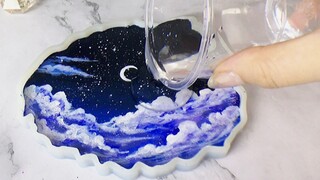 [Resin][Proses melukis] Tatakan gelas yang indah｜Tak rela memakainya