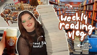 I read 34 BOOKS! horror manga, book unhaul, and book shopping ✨️ WEEKLY READING VLOG