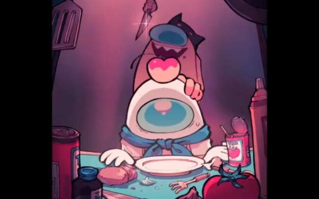 (المؤلف الأصلي كيساكي) Among Us // لقد صنعت برجرًا، وشعرت بالوحدة، ومت في النهاية // رسوم متحركة