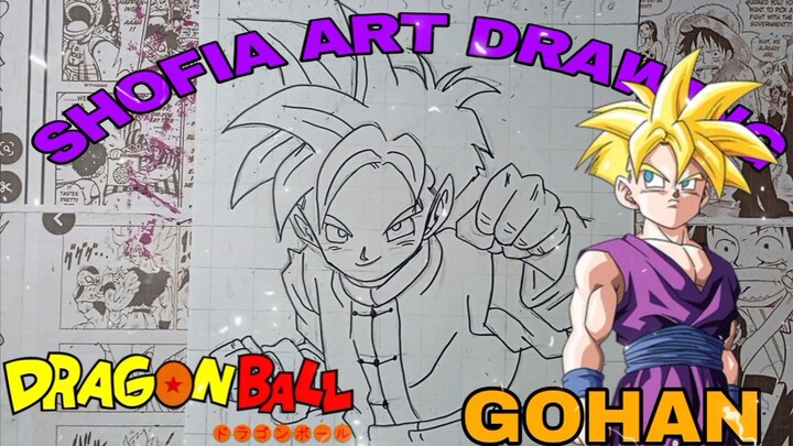 drawing gohan dari anime dragonball
