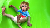 Monkey Baby Bon Bon กินไข่และเล่นที่ Playground in the Park!