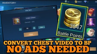 CLAIM VIDEO CHEST IN ONE CLICK | No Ads | Mobile Legends Bang Bang | MR.INQUIX