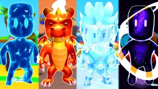 AS SKIN ELEMENTAIS VÃO DESAFIAR O MR STUMBLE NO X1 DO STUMBLE GUYS (CADA SKIN TEM SEU MAPA)