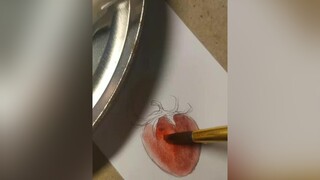 mới học vẽ màu Gouache, chỉ mới dám vẽ hình hoa quả -((((