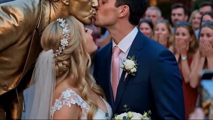 Statue Photobombs Wedding 📸😂