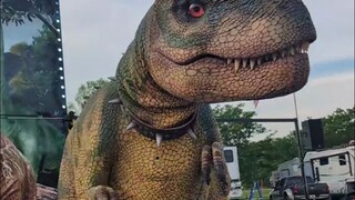 看到小女孩这么淡定，“恐龙”不淡定了...就不信吓不到你！