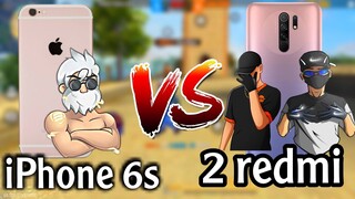 IPhone 6s VS 2 Redmi Players 🇧🇷 Free Fire 🥶🔥