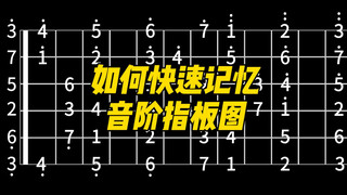一招教你如何记住吉他指板音阶（适用任何调）！