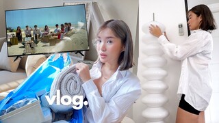 vlog | Ikea philippines haul, decorating my lounge area, dream floor lamp and new TV! 😍