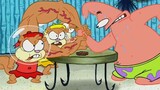 Patrick just beat the little squirrel head-on, but Sandy still knows how to take care of children