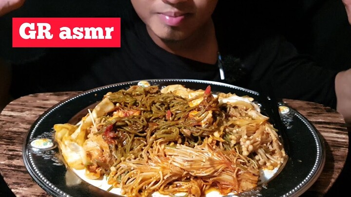 asmr, mukbang delicious green noodles/asmr,mukbang mie hijau yang lezat