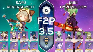 [F2P] Spiral Abyss 3.5 Sayu Reverse Melt & Kuki Shinobu QuickBloom / Floor 12 9 stars Genshin Impact