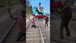 GTA V: THOMAS THE TRAIN SAVING FRANKLIN #shorts #trains