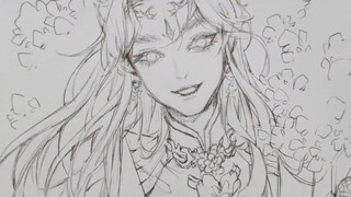 Xie Lian watercolor, first painting, please forgive me~~ (copying, not original)