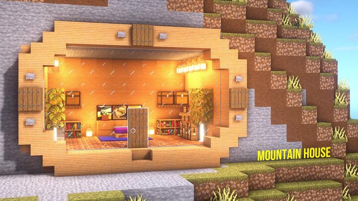 Mountain house in Minecraft - Tutorial