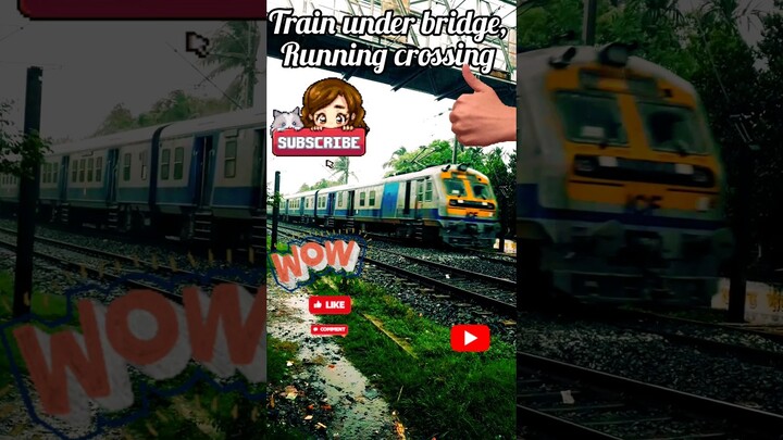 Train under bridge||Running crossing time ||#shorts #viral #youtubeshorts #short