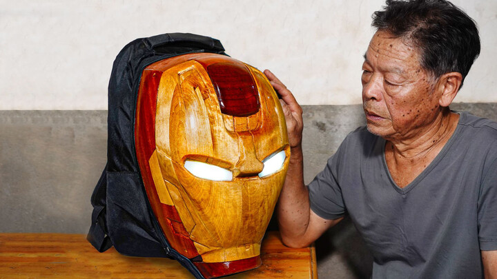 Homemade Iron Man Mask Schoolbag, It Is Very Awesome!