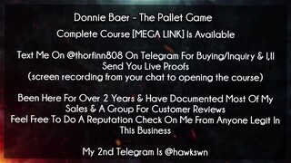 Donnie Baer - The Pallet Game course download