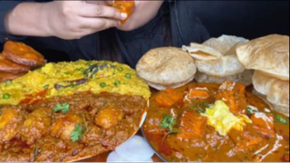ASMR-ăn PURI, PANEER BUTTER MASALA,DUM ALOO,KICHURI,BEGUN BHAJA Ấn Độ #amthuc #monngon