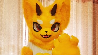 [fursuit] is a half-dress commissioned display of milk fox