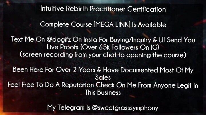 Intuitive Rebirth Practitioner Certification Course download