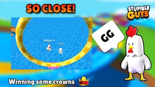 So close! Winning some crowns in Stumble Guys