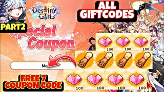Destiny Girl SEA All Giftcodes Part 2 -  Destiny Girl SEA Free 7 Coupon Code