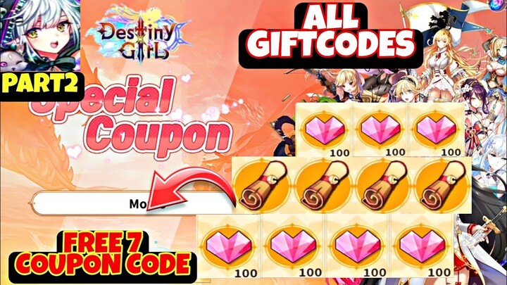 Destiny Girl SEA All Giftcodes Part 2 -  Destiny Girl SEA Free 7 Coupon Code