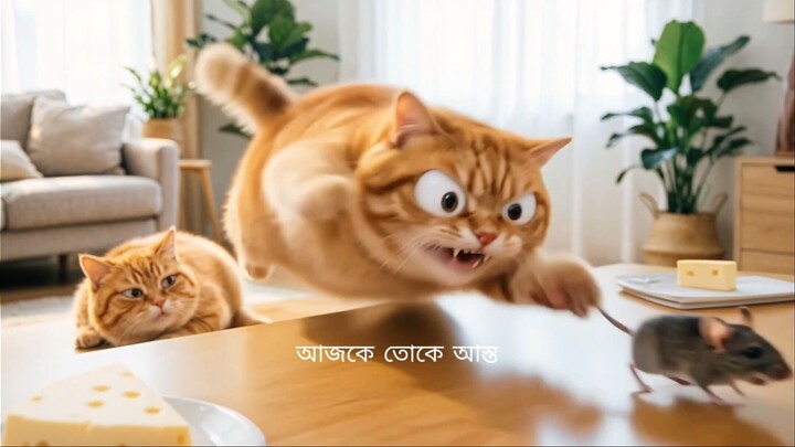 বিড়ালের মাখন নিয়ে পালালো ইঁদুর! তারপর যা হলো...