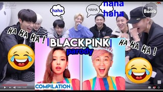 |BTS reaction To|  KILL THIS LOVE - PARODY LankyBox