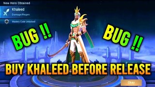 HOW TO BUY KHALEED ONE WEEK BEFORE ITS RELEASE || KHALEED SHOP BUG || MOBILE LEGENDS BANG BANG