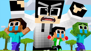 Monster School Evil Wolf Eat Zombie Brothers เมื่ออยู่บ้านคนเดียว - Sad Story - Minecraft Animation