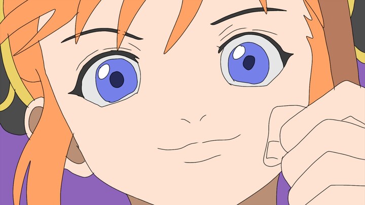 menggambar Kagura yg lagi terjun dengan payung nya di opening