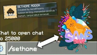 CARA SETHOME DI MCPE SEPERTI YG ADA DI SANS SMP! - TANPA BLOCKLAUNCER!